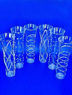 Abigails Razzle Dazzle Gold Stemless Champagne Flutes - Set of 6